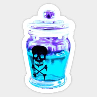 Deadly ice potion - blue and purple skull Sticker